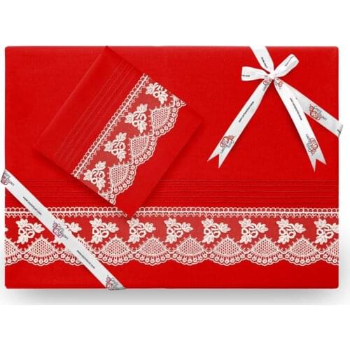 Unibody Lux French Laced Duvet cover set Red