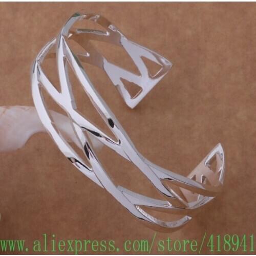 Silver Plated bangle bracelet, Silver Plated fashion jewelry black marionette bangle /dzjamqqa balajrsa AB085