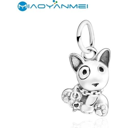 SALE! 925 Sterling Silver Beads Fit Original Pandorador Bracelets Bull Terrier Puppy Dog Dangle Charm Women DIY Fashion Jewelry