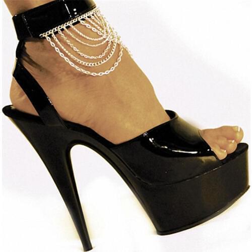 Sexy Ankle Strap 15CM High Heel Sandals Platforms Pole Dance/Performance/Star/Model Shoes, Sexy Party Shoes