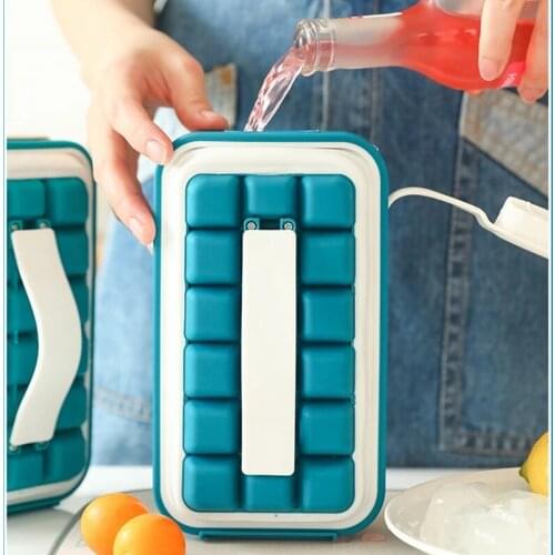 Folding Ice Tray 2in1 Ice Box Mould 36-cell Ice Mold Cube Maker Drink Wine Silicone Trays for Outdoor Bar Whiskey Cocktail Party