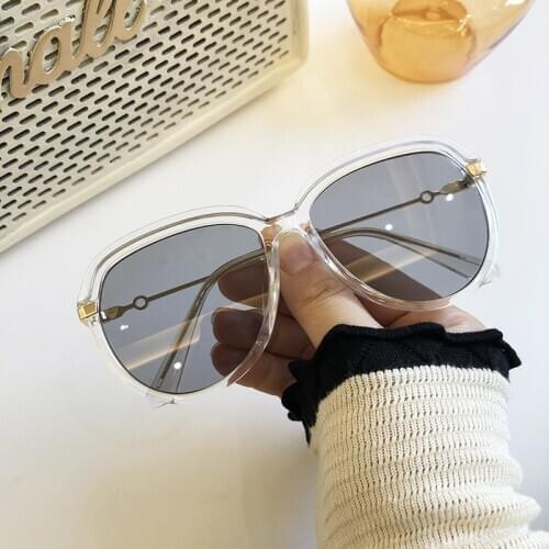 Women Transparent Frame Pilot Sunglasses for Men Trend Glasses Shades High Quality Oversized Sun Glasses For Female Oculos UV400