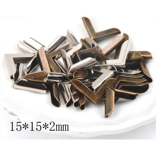 Metal Corners For Books Scrapbooking Photo Albums Menus Corner Protectors Metal Crafts DIY Ornament 15x15x2mm 40pcs
