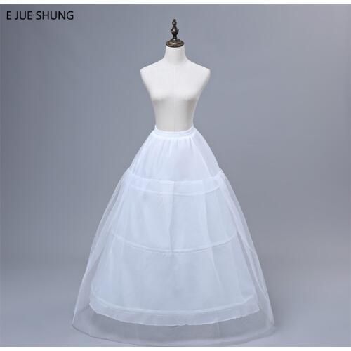 E JUE SHUNG Free shipping High Quality White Petticoats 3 Hoops Wedding Accessories For Wedding Dresses Bridal Gowns In Stock