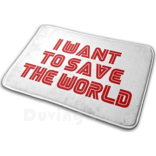 I Want To Save The World Soft Non-Slip Mat Rug Carpet Cushion Mr Robot Robot Fsociety