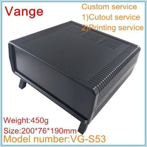 1pcs/lot desktop electric project enclosure 200*76*190mm ABS case plastic extrusion mold shell for amplifier chassis outlet box