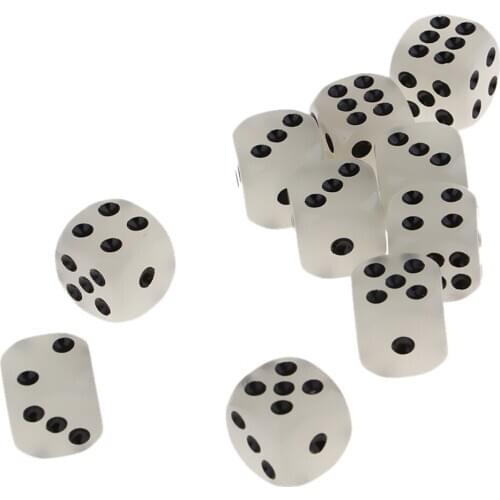 10pcs 6-Sided Dices Noctilucent 6-Die for D&D TRPG Game