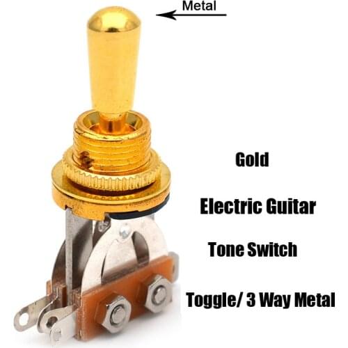 3 Way Electric Guitar Pickup Toggle Switch Selector Toggle Switch With Gold Color Brass material Tip Knob Cap
