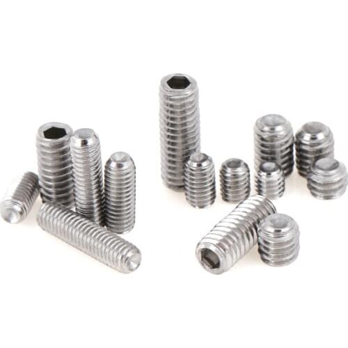 50 Pcs/lot Stainless Hex Hexagon Socket Set Screw Headless Concave End M3 M4 2-35mm