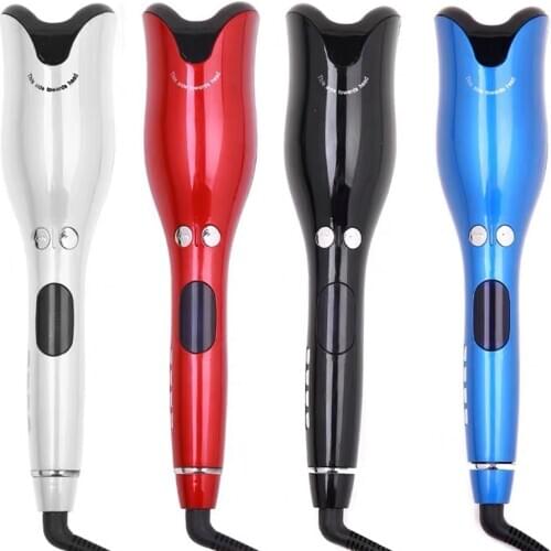 Automatic Ceramic Rotating Hair Curler Rose Professional Air Spin N Curl Hair Curler for All Hair Type LCD Display Anti Scalding