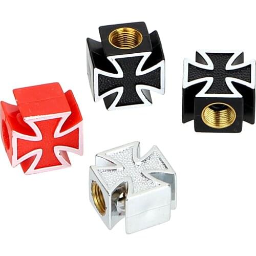 Car Styling Car Wheel Tyre Stem Air Caps Universal 4pcs/lot Car Tire Air Valve Cap Covers for Bicycle Motorcycle Cross Style