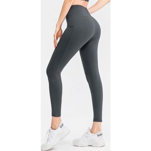 Seamless Womens Pants 5 Colors Yoga Pocket Workout Fitness Sport Leggings High Waist Energy Elastic Push Up Srunch Gym Clothing