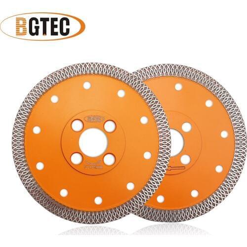 BGTEC 2pcs Dia 5inch/125mm Hot pressed Mesh Turbo Diamond Saw blade Diamond height 10MM Cutting Disc for Ceramic Tile
