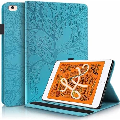 3D Tree Embossed Tablet Case For iPad Mini 1 A1432 A1454 A1455 Wallet Stand Cover