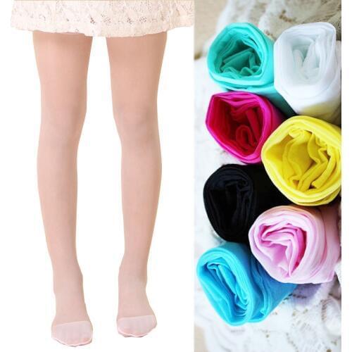 Candy Color Girls Kid Sheer Pantyhose Stockings Dance Ballet Tight Thin Solid Black Flesh White Tights for Children