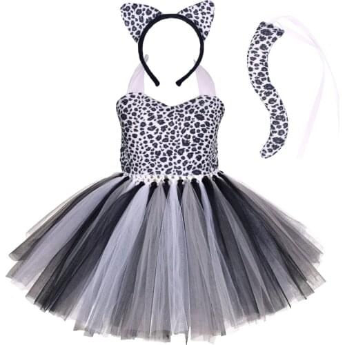 Kids Tiger Zebra Cosplay Costume Set Baby Girls Birthday Jungle Party Tutu Dress Children Halloween School Perform Clothes Suits