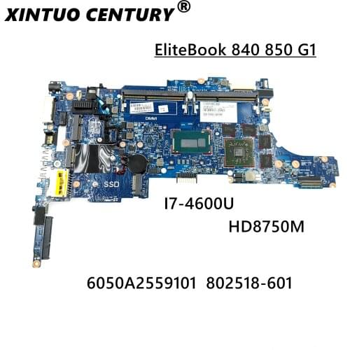 For HP 840 for HP EliteBook 840 G1 Laptop motherboard 802518-601 802518-501 802518-001 With i7-4600U 100% fully Tested