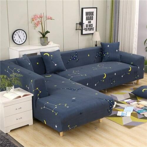 Geometric Corner Couch Cover Elastic Sofa Cover for Living Room L Shape Chaise Slipcover All-inclusive 1/2/3/4- Seater F8508