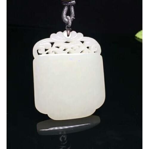 H96#Hetian jade carving and peace of mind no pendant