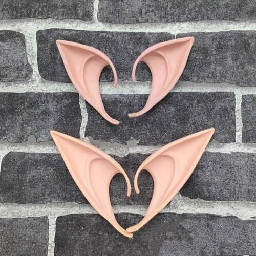 Halloween Latex Elf Ears High Simulation Soft Harmless Fake Ears Props Fairy Angel Dress Up Cosplay Hook Christmas Decoration