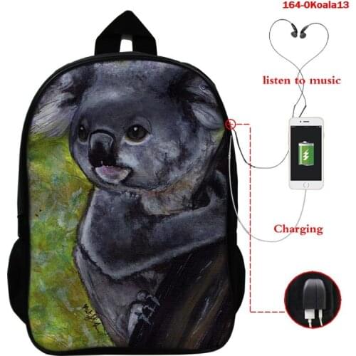 Kawaii Koala Animal Pattern School Backpacks 3D Koala Girls Backpacks for School Children Backpack To School Bookbag Women Bags