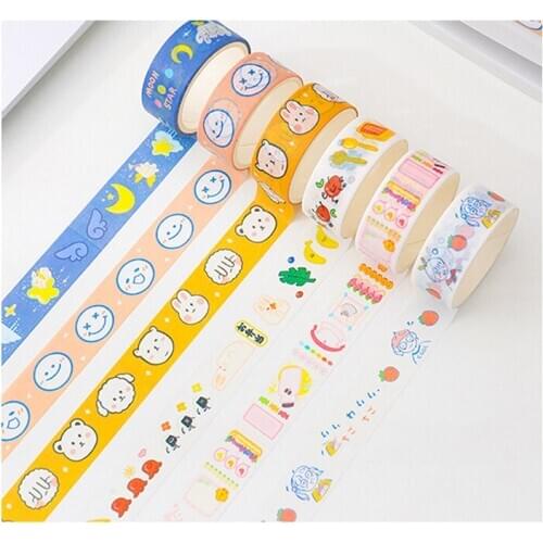 Ins Cartoon Kawaii Colorful Washi Tape Girl Hand Account Diy Masking Decorative Tapes Card Paper Sealing Sticker School Tools