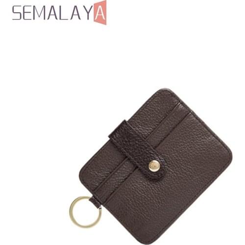 Card Holder Wallet Genuine Leather Card Slot Business Men Wallet Key Hook Slim Wallet Free Shipping In Stock