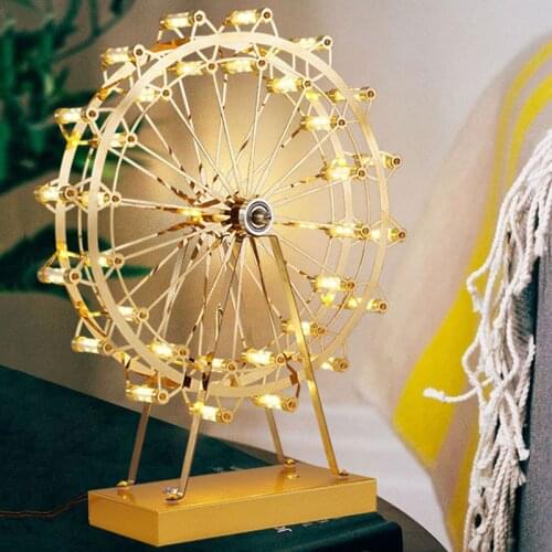 Ferris Wheel Table Lamp Bedside Bedroom Light Atmosphere Decoration Photo Fill Lamps Rnaments Rotating Living Room Desk Lighting