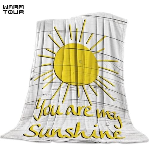 You Are My Sunshine Printed Nap Blanket Soft Comfortable Velvet Plush Inspirational Words Blankets Warm Sofa Bed Sheets