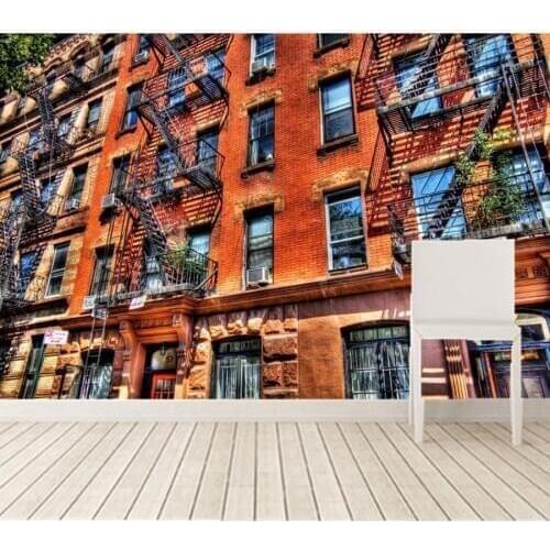 Custom 3D USA Houses Brick Balcony Cities wallpapers,bar ktv living room tv sofa wall bedroom large murals papel de parede