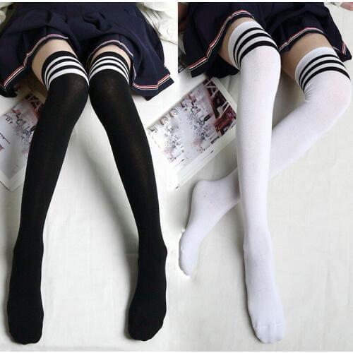 Multicolor fashion ladies socks sexy socks striped stockings thighs high knee socks long stockings girls ladies and ladies