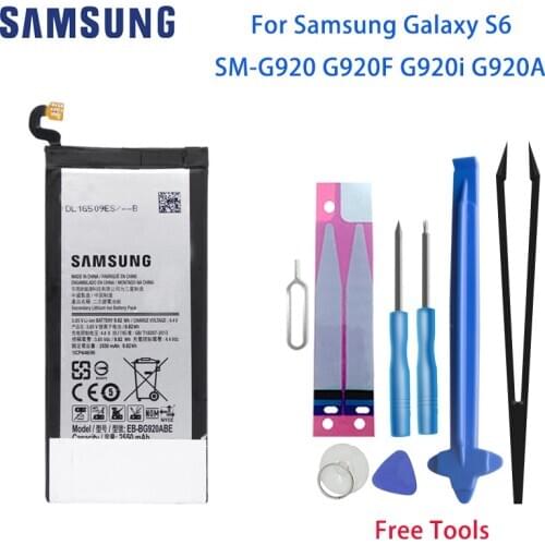 SAMSUNG S6 Phone Battery EB-BG920ABE For Samsung Galaxy S6 G9200 G9208 G9209 G920 G920A G920F G920I Free Tools Original Battery
