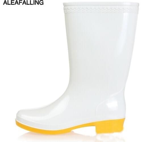 Aleafalling Thicken Waterproof Rain Boots Waterproof Winter Shoes Women Rain Girls Water Rubber Boots Labor Botas