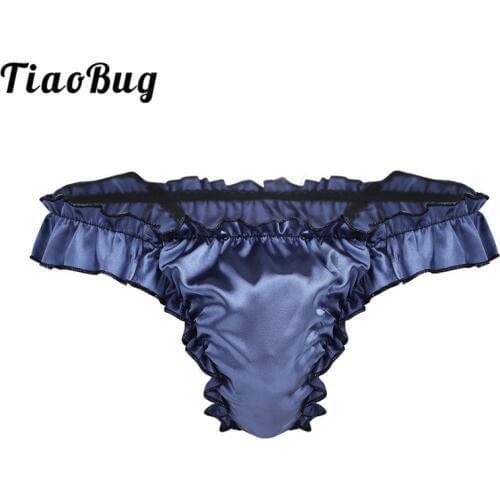 TiaoBug Sexy Men Lace Bikini Briefs Thong Underwear Lingerie Panties Pouch Briefs Gay Underpants G-String Sleepwear Underwear
