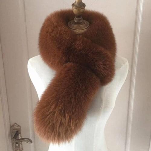 Scarf Women Winter Fashion Warm Muffler 100% Natural Fox Fur Collar Good-Quality Fur Neckerchief