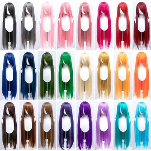100cm Synthetic Wigs Lolita Cosplay Womens Wig Red Pink Blonde Blue Straight Wig Hair Extensions Party Wig MUMUPI