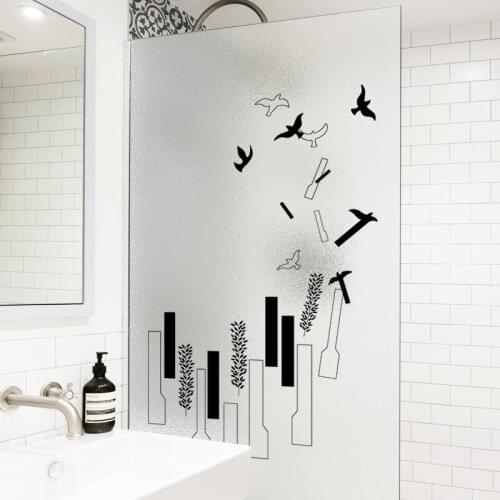 Nordic Modern Privacy Glass Sticker Static Film for Kitchen Bathroom Toilet Door Film Opaque Window Anti-peep Stickers
