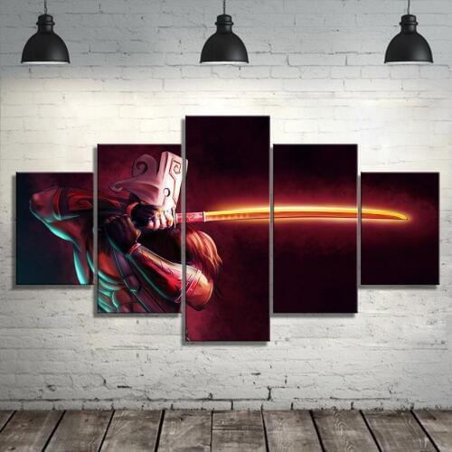Modern Canvas Painting Modular Game Poster 5 Pieces 2 DotA Juggernaut Wall Art Home Decor Boys Room Printed Picture Artwork