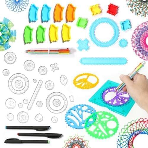 Drawing toys Spirograph enfant 22pcs Interlocking Gears & Wheels Design Drawing Accessories Creative Educational Kids Toys