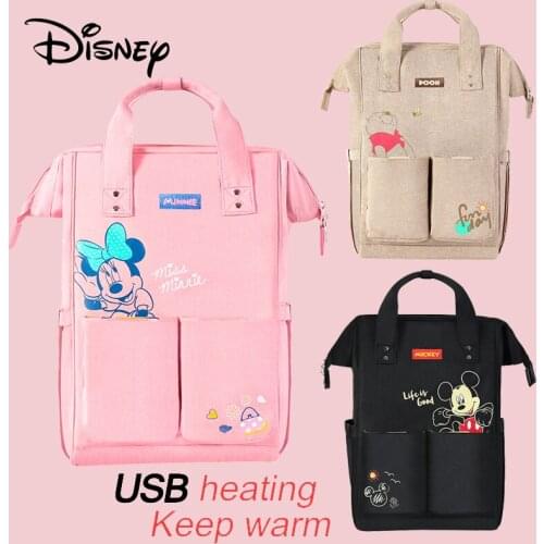 Disney Mummy Bag Minnie Mickey Mouse Bag Thermal Insulation Bag Capacity Double Shoulder Travel Backpack Handbag Baby Care
