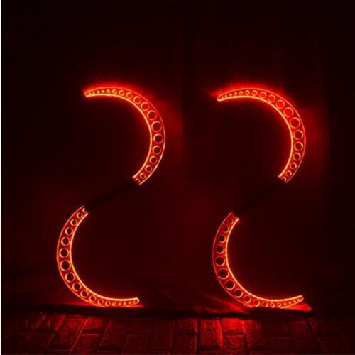 RE24 Party ballroom dance led light costumes dj RGB colorful light sticks bar glowing Scimitar luminous nunchucks stage costume