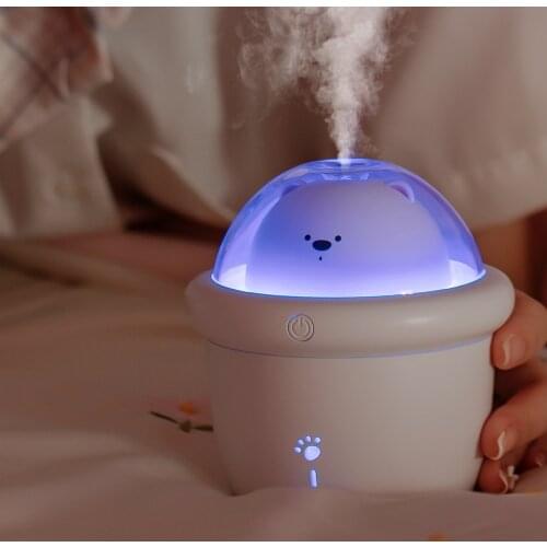 200ML USB Space Bear Air Humidifier Ultrasonic Cool Aroma Diffuser with LED Light For Home Office Mini Portable Humidificador