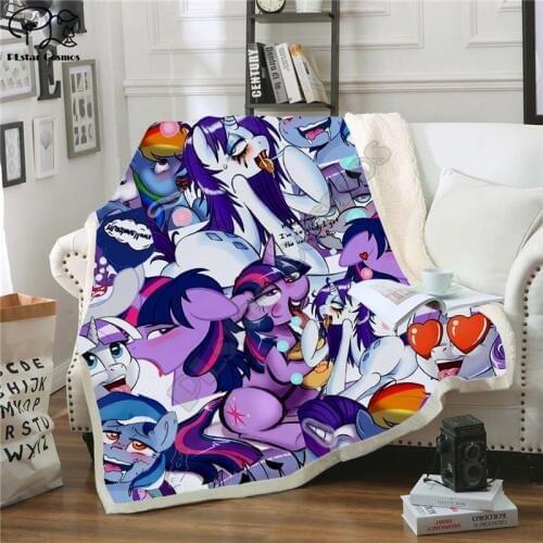 My Little Pony funny cartoon Hooded Blanket 3D full printed Wearable Blanket Adults/Child Fleece Blanket style-1