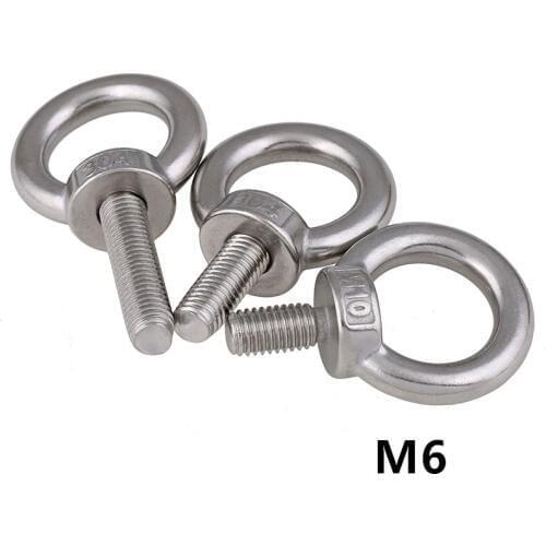 10pcs M6 Lifting Eye Bolts 304 stainless steel Lifting Ring Screws Eye Bolt
