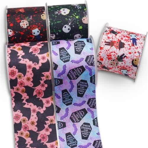 10 Yards 3inch 75mm Cartoon Printing Grosgrain Ribbon For Hair Bows DIY Crafts Handmade Accessories 57722