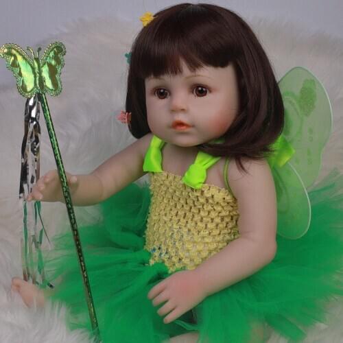 18"48CM Bebe Reborn Toys for Children Soft Silicone Realistic Baby Full Body Hair Toy Doll Smooth Vinyl Body Toddle Reborn Doll