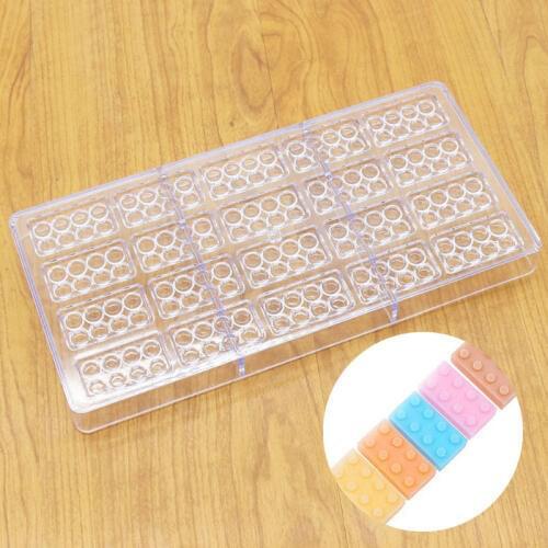 20 Rectangular Blocks Polycarbonate PC Chocolate Mold 3D Lollipop Fondant Candy Cake Molds Kitchen Baking Pastry Tools