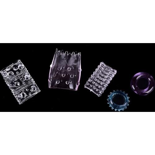 5PCS/1pc Silicone Penis Ring For Adult Delay Ejaculation Penis Cock Ring Chastity Penis Sleeve Couple Sex Toys