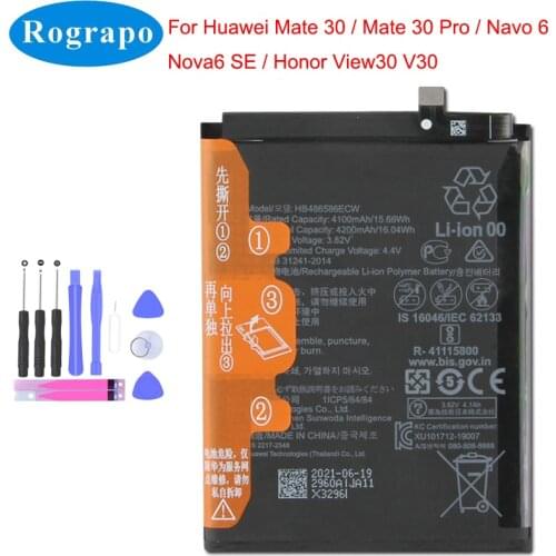 Original 4200mAh HB486586ECW Replacement Mobile Phone Battery For Huawei Mate 30 Mate30 Pro Nova 6 Nova6 SE / Honor VIew 30 V30