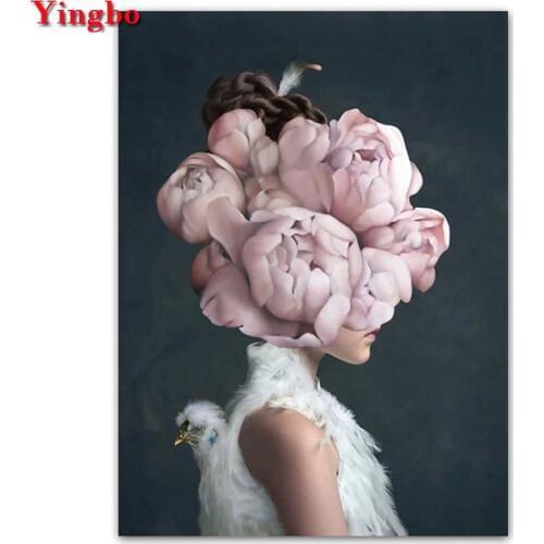 Full square/round drill diy diamond painting Flowers Woman 5d rhinestone embroidery diamond mosaic sale nordic style decor home